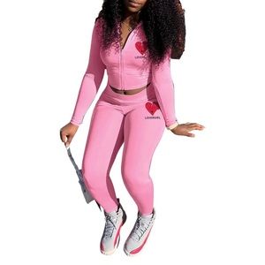 Pink lover girl track suit